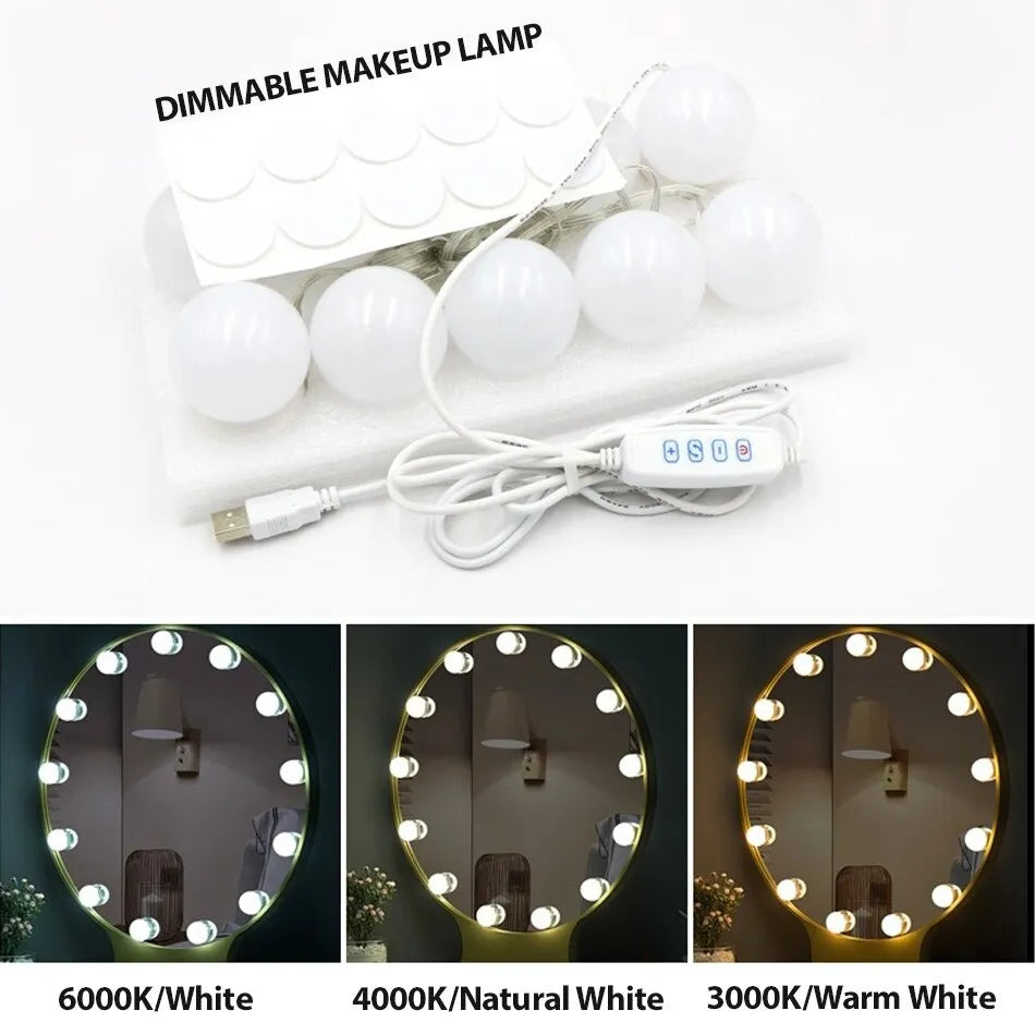 Kemie 3 in 1Vanity Mirror Light LED Bulbs for Makeup Mirror Stand (8 Bulbs)