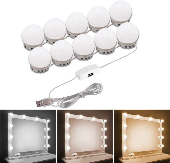 Kemie 3 in 1Vanity Mirror Light LED Bulbs for Makeup Mirror Stand (8 Bulbs)
